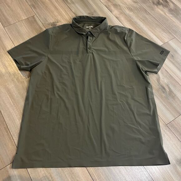 Rhone Green Athletic Workout Polo‎ Shirt Men XL Bin O-48 - Picture 1 of 4